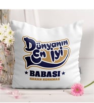 Babalar Gününe Özel Dekoratif Beyaz Yastık 15-t