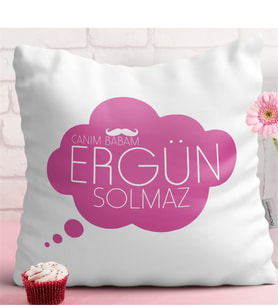 Babalar Gününe Özel Dekoratif Beyaz Yastık  9-t