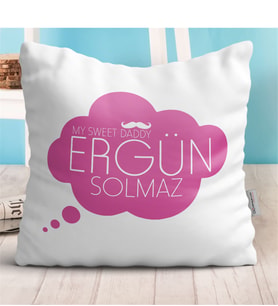 Babalar Gününe Özel Dekoratif Beyaz Yastık 9-e