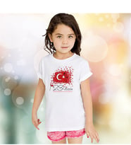 BK Gift Kişiye Özel 23 Nisan Tasarımlı Beyaz Çocuk Tişört - K10