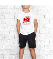 BK Gift Kişiye Özel 23 Nisan Tasarımlı Beyaz Çocuk Tişört - E10