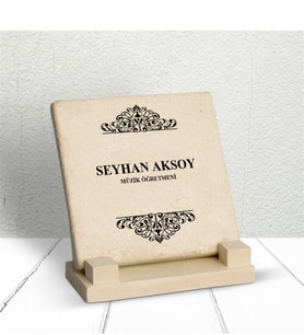 BK Gift Kişiye Özel Müzik Öğretmeni Dekoratif Taş Masa İsimliği