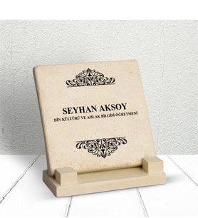 BK Gift Kişiye Özel Din Kültürü Ve Ahlak Bilgisi Öğretmeni Dekoratif Taş Masa İsimliği