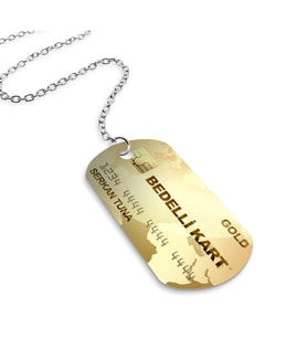 BK Gift Kişiye Özel Zincirli Bedelli Askerlik Künyesi (Tek Taraf Baskılı)