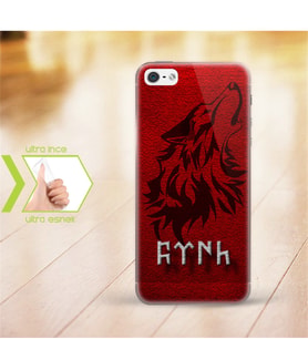Iphone 5 - 5S İnce Şeffaf Silikon Telefon Kapağı (Göktürkçe TÜRK Yazısı-3)