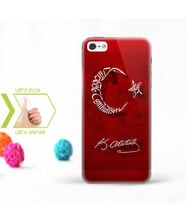 Iphone 5 - 5S İnce Şeffaf Silikon Telefon Kapağı (Atatürk-3)