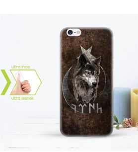 Iphone 6 Plus İnce Şeffaf Silikon Telefon Kapağı (Göktürkçe TÜRK Yazısı-1)