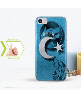 Iphone 7 İnce Şeffaf Silikon Telefon Kapağı (Göktürkçe TÜRK Yazısı-4)