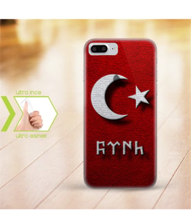 Iphone 7 Plus İnce Şeffaf Silikon Telefon Kapağı (Göktürkçe TÜRK Yazısı-2)