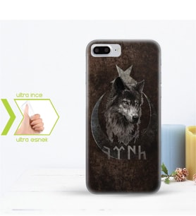 Iphone 7 Plus İnce Şeffaf Silikon Telefon Kapağı (Göktürkçe TÜRK Yazısı-1)