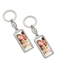 BK Gift Kişiye Özel Fotoğraflı İkili Krom Anahtarlık
