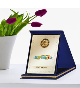 BK Gift Kişiye Özel Yılın En İyi Matematik Öğretmeni Lacivert Plaket Ödülü - 2