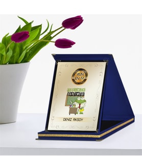 BK Gift Kişiye Özel Yılın En İyi Fen Bilimleri Öğretmeni Lacivert Plaket Ödülü - 2