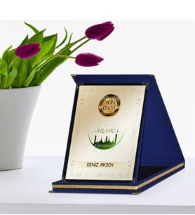 BK Gift Kişiye Özel Yılın En İyi Arapça Öğretmeni Lacivert Plaket Ödülü - 2