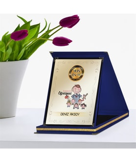 BK Gift Kişiye Özel Yılın En İyi Anasınıfı Öğretmeni Lacivert Plaket Ödülü - 2