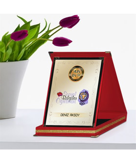 BK Gift Kişiye Özel Yılın En İyi Sosyal Bilgiler Öğretmeni Kırmızı Plaket Ödülü - 2