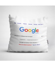 BK Gift Kişiye Özel Google Dünyanın En Mükemmel Annesi Tasarımlı Beyaz Yastık