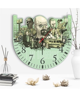 Dekoratif Breaking Bad Tasarımlı Ahşap Duvar Saati - 2