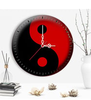 Dekoratif Yin Yang Tasarımlı Ahşap Duvar Saati - 1