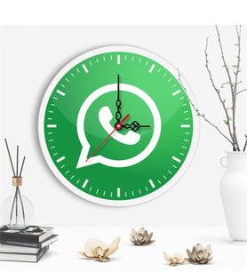 Dekoratif Whatsapp Tasarımlı Ahşap Duvar Saati