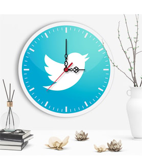 Dekoratif Twitter Tasarımlı Ahşap Duvar Saati