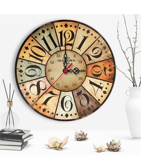 Dekoratif Old Town Tasarımlı Ahşap Vintage Duvar Saati - 8