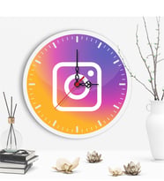Dekoratif Instagram Tasarımlı Ahşap Duvar Saati