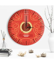 Dekoratif Gitar Tasarımlı Ahşap Duvar Saati
