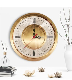 BK Gift Dekoratif Eskitme Metal Tasarımlı Ahşap Duvar Saati - 3