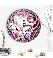Dekoratif Disco Ball Tasarımlı Ahşap Duvar Saati - 2
