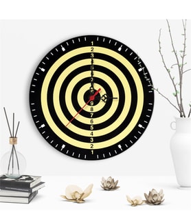 Dekoratif Dart Tasarımlı Ahşap Duvar Saati - 2