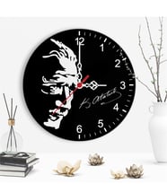 Dekoratif Atatürk Tasarımlı Ahşap Duvar Saati - 2