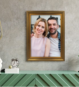 BK Gift Kişiye Özel Altın Yaldız Çerçeveli A3 Tablo - Dikey