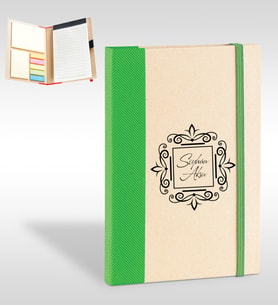 BK Gift Kişiye Özel Yeşil Geri Dönüşümlü Yapışkanlı Notluk Seti