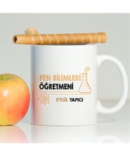 BK Gift Kişiye Özel Mesleki Fen Bilimleri Öğretmeni Beyaz Kupa Bardak - 4