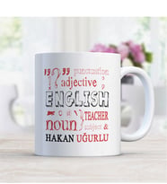 BK Gift Kişiye Özel Mesleki İngilizce Öğretmeni Beyaz Kupa Bardak - 6