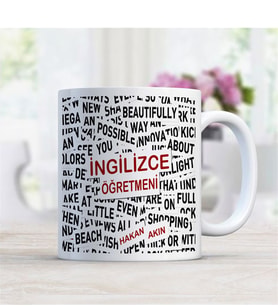 BK Gift Kişiye Özel Mesleki İngilizce Öğretmeni Beyaz Kupa Bardak - 3