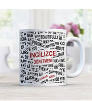 BK Gift Kişiye Özel Mesleki İngilizce Öğretmeni Beyaz Kupa Bardak - 3