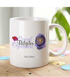 BK Gift Kişiye Özel Mesleki Sosyal Bilgiler Öğretmeni Beyaz Kupa Bardak - 2