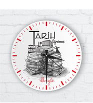 BK Gift Kişiye Özel Tarih Öğretmeni Cam Duvar Saati - 2
