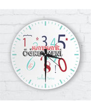 BK Gift Kişiye Özel Matematik Öğretmeni Cam Duvar Saati - 2