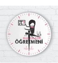 BK Gift Kişiye Özel Matematik Öğretmeni Cam Duvar Saati - 1