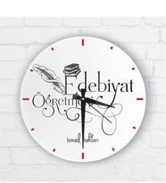 BK Gift Kişiye Özel Edebiyat Öğretmeni Cam Duvar Saati