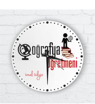 BK Gift Kişiye Özel Coğrafya Öğretmeni Cam Duvar Saati - 2