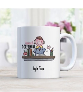 BK Gift Kişiye Özel Mesleki Anasınıfı Öğretmeni Beyaz Kupa Bardak - 3