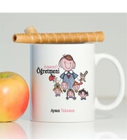 BK Gift Kişiye Özel Mesleki Anasınıfı Öğretmeni Beyaz Kupa Bardak - 2