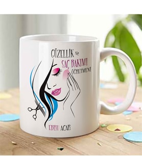 BK Gift Kişiye Özel Mesleki Güzellik Ve Saç Bakımı Öğretmeni Beyaz Kupa Bardak