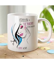 BK Gift Kişiye Özel Mesleki Güzellik Ve Saç Bakımı Öğretmeni Beyaz Kupa Bardak