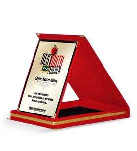 BK Gift Kişiye Özel Matematik Öğretmeni Kırmızı Plaket - 3