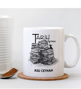 BK Gift Kişiye Özel Mesleki Tarih Öğretmeni Beyaz Kupa Bardak - 001